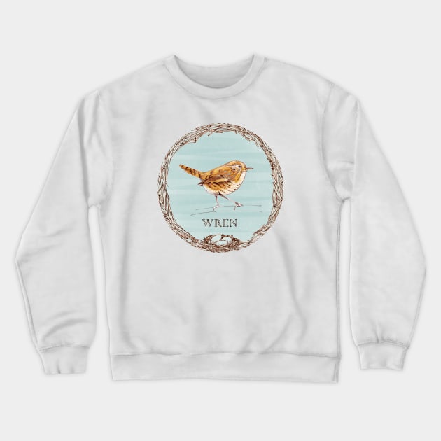 For the Birds - Wren Crewneck Sweatshirt by sketchcadet